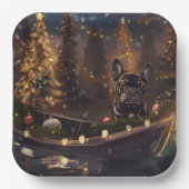 Französischer Bulldog Weihnachtsfest Reise Pappteller (Vorderseite)