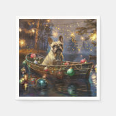 Französischer Bulldog Weihnachtsfest Reise Serviette (Vorderseite)