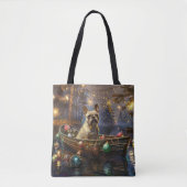 Französischer Bulldog Weihnachtsfest Reise Tasche (Vorderseite)