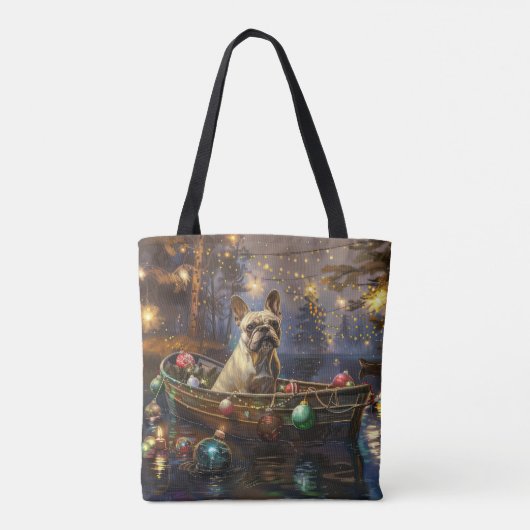 Französischer Bulldog Weihnachtsfest Reise Tasche (Rückseite)