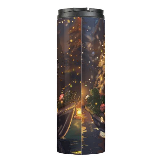 Französischer Bulldog Weihnachtsfest Reise Thermosbecher (Rückseite)