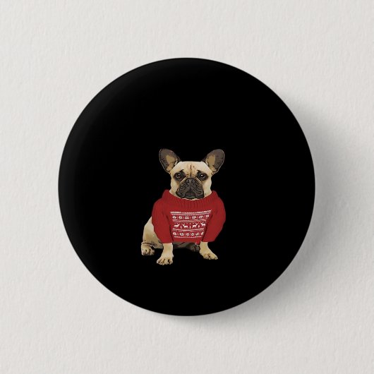 Französischer Bulldog Weihnachtsgeschenke und Weih Button (Vorderseite)