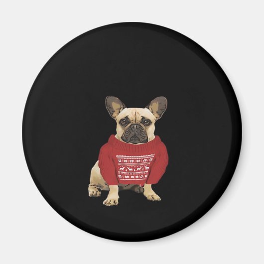 Französischer Bulldog Weihnachtsgeschenke und Weih Magnet (Vorne)