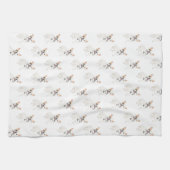 Französischer Bulldog (Weißer Hund) Geschirrtuch (Horizontal)