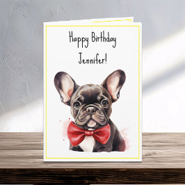 Französischer Bulldog Welpe Hund Geburtsname Karte