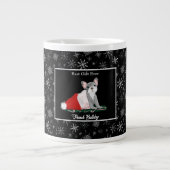 Französischer Bulldog Welpe in Santa's Hat Coffee  Jumbo-Tasse (Vorderseite)
