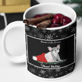 Französischer Bulldog Welpe in Santa's Hat Coffee Jumbo-Tasse