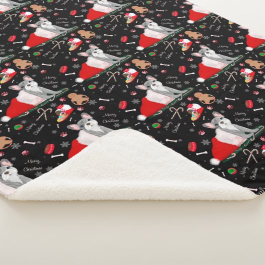 Französischer Bulldog Welpe in Santa's Hat-Muster Sherpadecke (3/4)