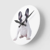 Französischer Bulldog-Welpe Runde Wanduhr (Winkel)