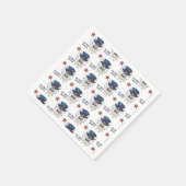 Französischer Bulldog Whimsical Patriotic Red Whit Serviette (Ecke)