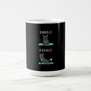 Französischer Bulldog Yoga Inhale Exhale Funny Do Kaffeetasse