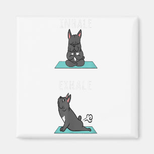 Französischer Bulldog Yoga Inhale Exhale Funny Do Magnet