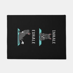 Französischer Bulldog Yoga Inhale Exhale Funny Dog Fußmatte