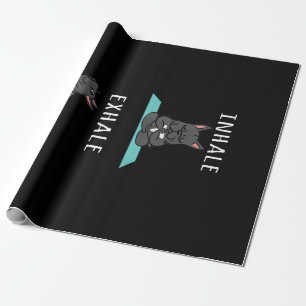 Französischer Bulldog Yoga Inhale Exhale Funny Dog Geschenkpapier