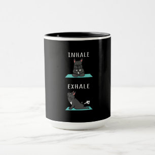 Französischer Bulldog Yoga Inhale Exhale Funny Dog Tasse