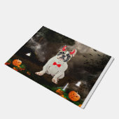 Französischer Bulldog zu Halloween Fußmatte (Schrägansicht)