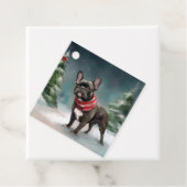 Französischer Bulldog zu Weihnachten im Schnee Geschenkanhänger (Beispiel)