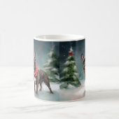Französischer Bulldog zu Weihnachten im Schnee Kaffeetasse (Mittel)