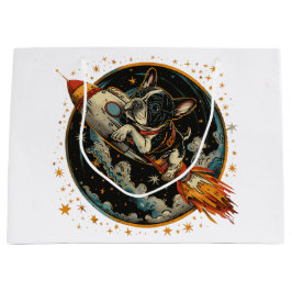 Französischer Bulldogge-Astronaut Große Geschenktüte