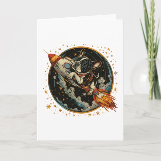 Französischer Bulldogge-Astronaut Karte (Vorderseite)
