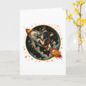 Französischer Bulldogge-Astronaut Karte (Gelbe Blume)