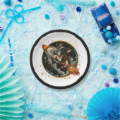 Französischer Bulldogge-Astronaut Pappteller (Party)