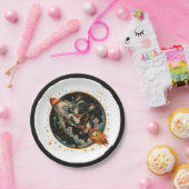 Französischer Bulldogge-Astronaut Pappteller (Party)