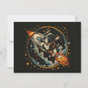 Französischer Bulldogge-Astronaut Postkarte