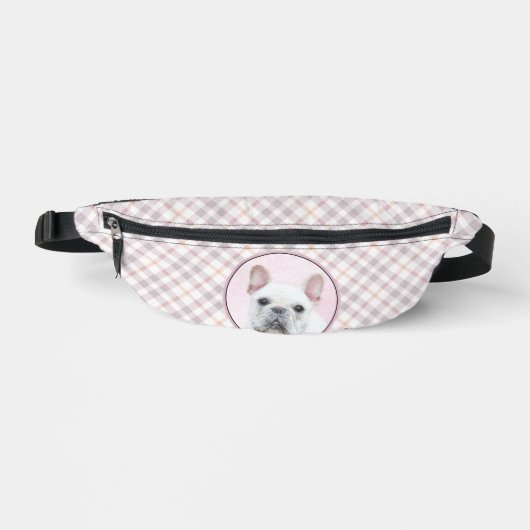 Französischer Bulldogge Malerei Weißes Cream Pet H Bauchtasche (Vorderseite)