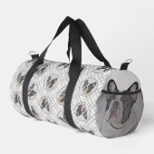 Französischer Bulldogge Malerei White Black Pied D Duffle Bag (Rechte Ecke)