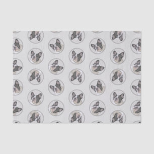 Französischer Bulldogge Malerei White Black Pied D Seidenpapier