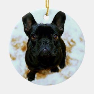 Französischer Bulldogge-Ornament mit Ihrem Foto Keramikornament