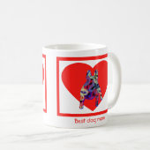 Französischer Bulldogge Rotes Valentinstag Herz Kaffeetasse (VorderseiteRechts)