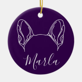 Französischer Bulldogge-Schmuck (Om Logo) Keramik Ornament