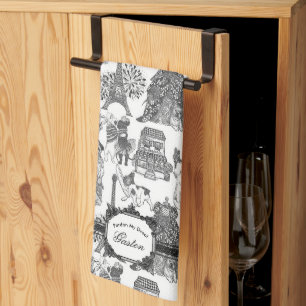 FRANZÖSISCHER BULLDOGGE Schwarze Toile Geschirrtuch