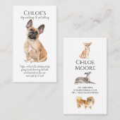 Französischer Bulldogge Sitter Dog Walker Visitenkarte (Vorne/Hinten)