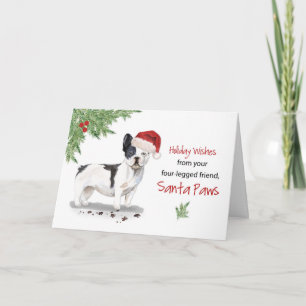 Französischer Bulldogge Weihnachten Vom Hund im We Karte