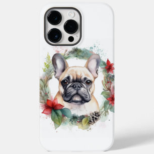Französischer Bulldogge Weihnachtskranz Festlicher Case-Mate iPhone 14 Pro Max Hülle