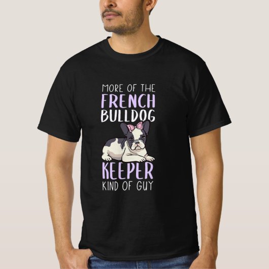 Französischer Bulldoggen-Hüter-Design für Männer T-Shirt (Vorderseite)