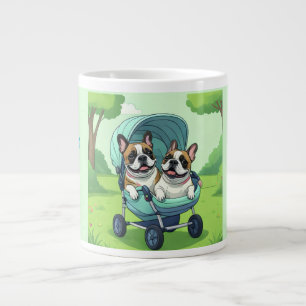 Französischer Bulldoggen-Kinderwagen Jumbo-Tasse