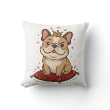 Französischer Bulldoggen-König-Wurfkissen Frenchie