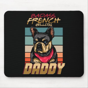Französischer Bulldoggen-Vater Retro Frenchie Hund Mousepad