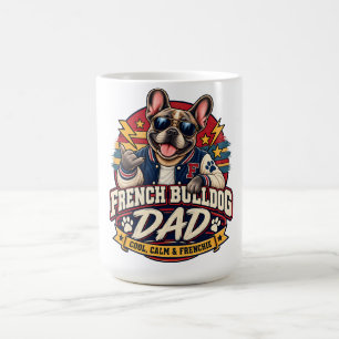 Französischer Bulldoggen-Vater Retro-Uni-Sonnenbri Kaffeetasse
