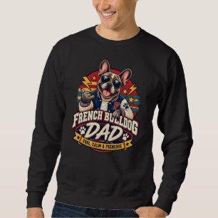 Französischer Bulldoggen-Vater Retro-Uni-Sonnenbri Sweatshirt