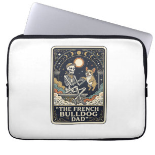 Französischer Bulldoggen-Vater Vintage-Skelett-Tar Laptopschutzhülle