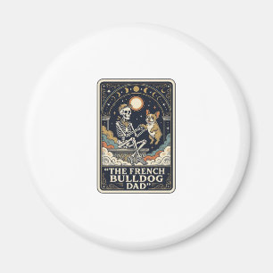 Französischer Bulldoggen-Vater Vintage-Skelett-Tar Magnet