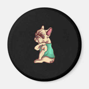 Französischer Bulldoghund in der Liebe Tätowierung Magnet