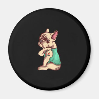 Französischer Bulldoghund in der Liebe Tätowierung Magnet