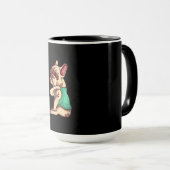 Französischer Bulldoghund in der Liebe Tätowierung Tasse (VorderseiteRechts)