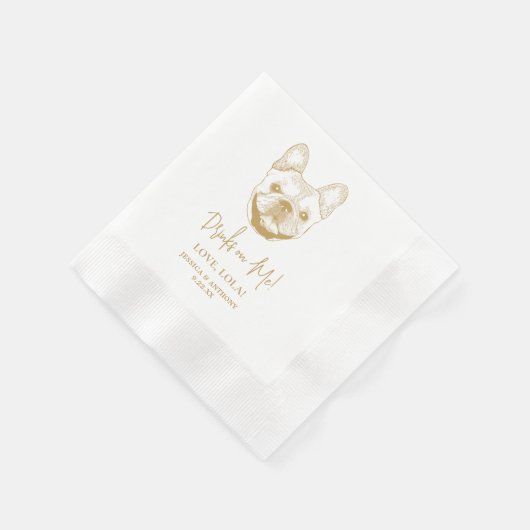 Französischer Bulldoghund Personalisierte Getränke Serviette (Ecke)